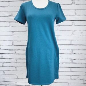 32 Degrees Cool Womens Fleece Lined T-Shirt‎ Dress Turquoise XS NWT 1109220